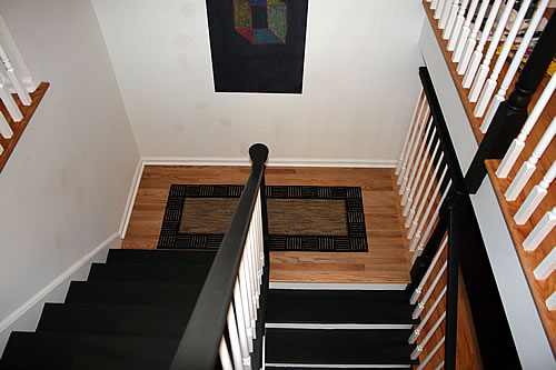 DIY painted stairs after shot