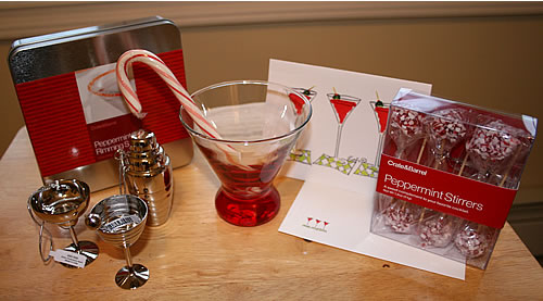 peppermint holiday cocktail gift set idea