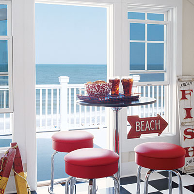 retro red bar stools