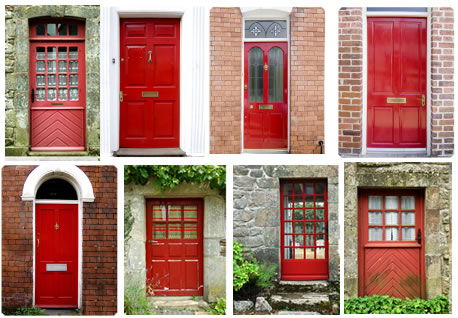 red front doors