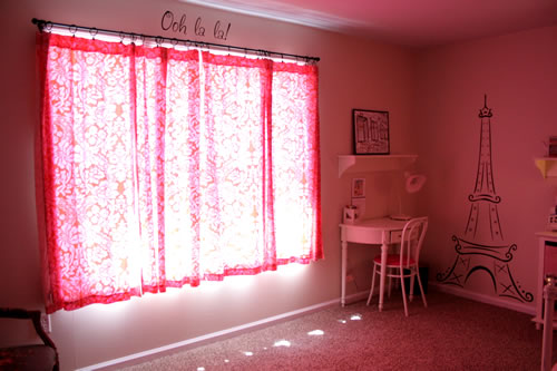 Pink glow in girls bedroom