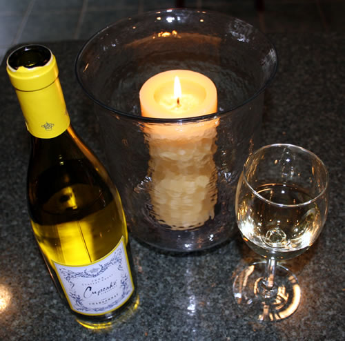 wine and candlelight
