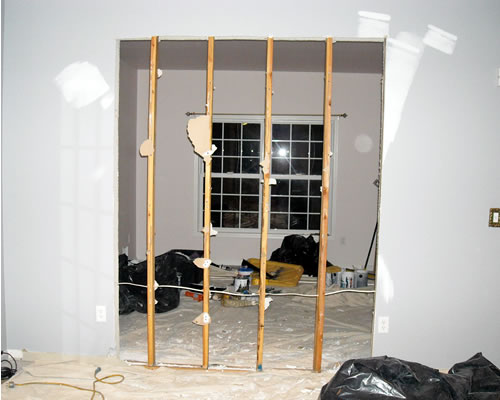 putting wall in living room