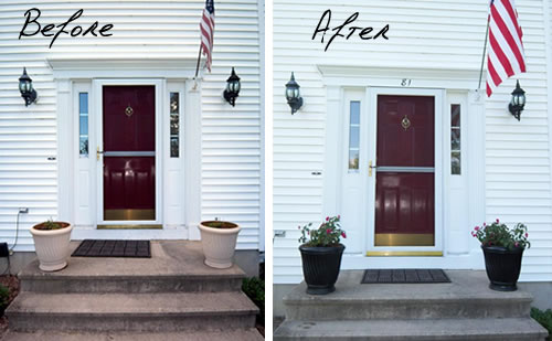 front door before and after
