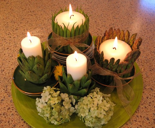 vegetable candle centerpiece