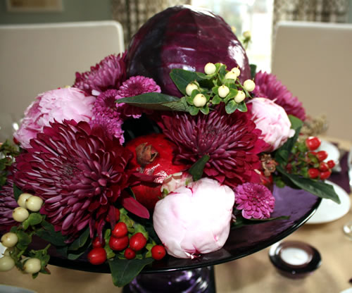 vegetable and flower centerpiece