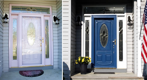 front door before and after