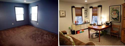 home office before and after