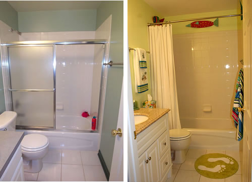 kids bathroom before and after