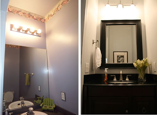 powder room before and after