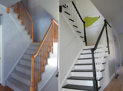 painting stairs before and after