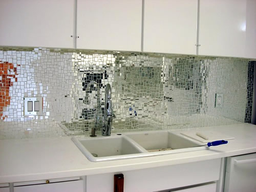 mosaic glass kitchen backsplash