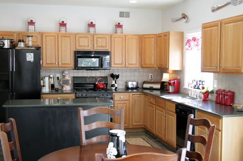 after  painting the kitchen island black