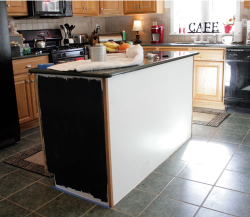 painting kitchen island black