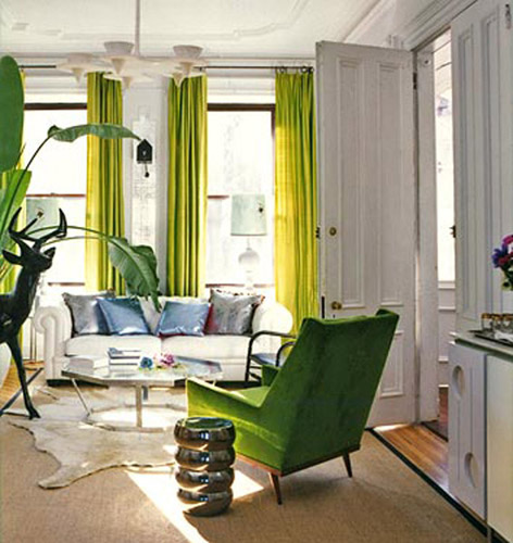 green accents make a room happy