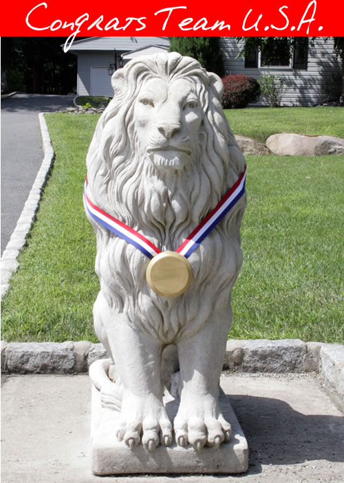 lion statue Olympic Gold Medal