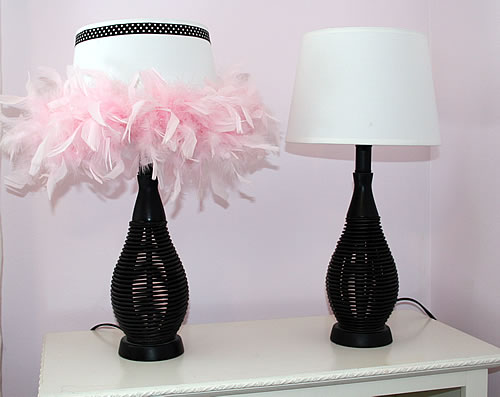 upcycled lampshade before and after