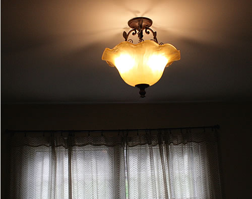 vintage light in dining room