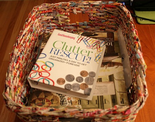recycled magazine basket