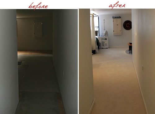 bedroom hallway before and after