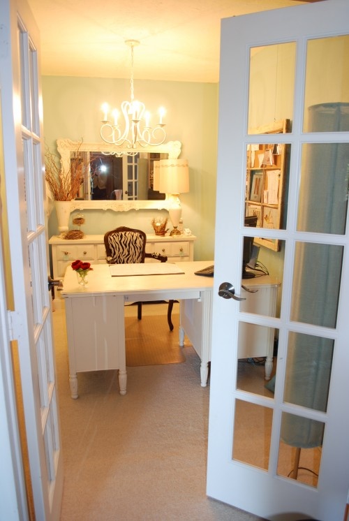 home office with french doors