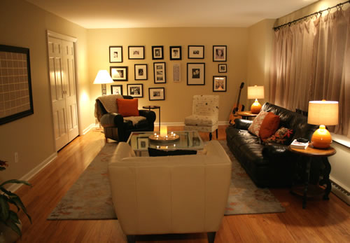 living room after DIY decorating