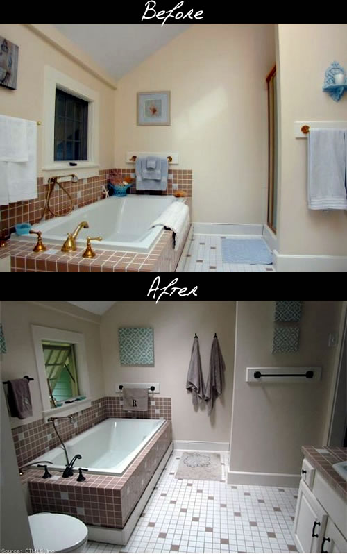 bath fixture updates before and after