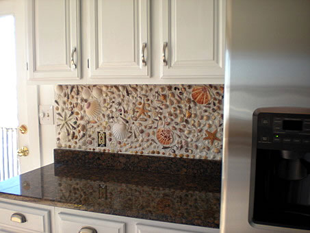 seashell kitchen backsplash