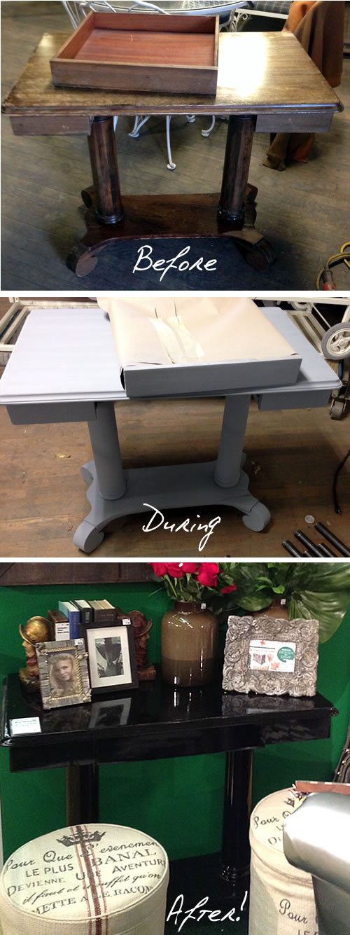 upcycled desk before during and after