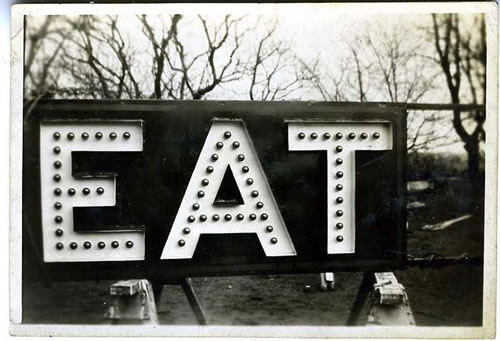 EAT signage Vintage Photograph