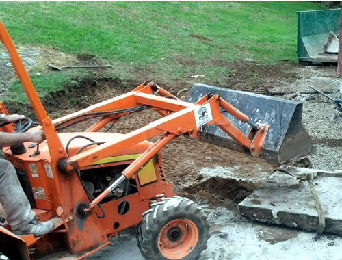 destroying old patio