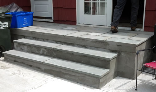 new bluestone on patio steps