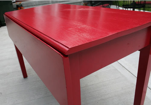 red table after repainting red