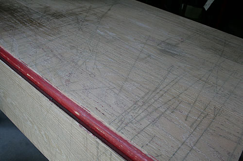 Table looking rough with grooves