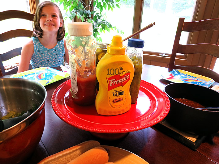 Condiment Platter on a cake stand #frenchs #mustard #sponsored #dinner