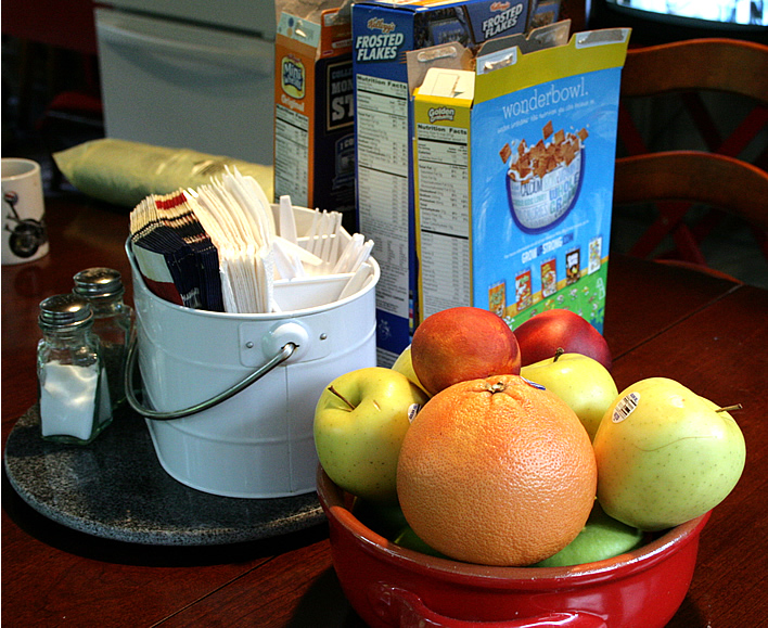 storing plasticware for easy access on table during kitchen renovation