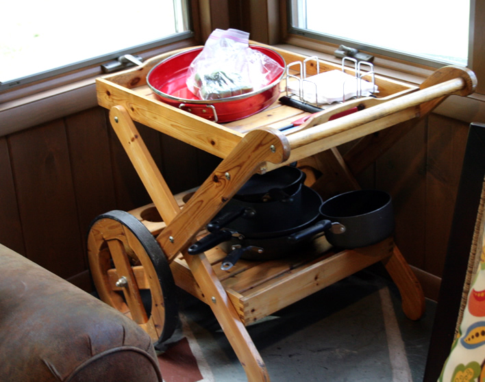 storing pots and pans during a kitchen renovation