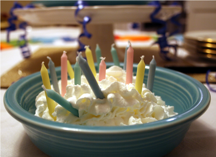 Candles for birthday dessert