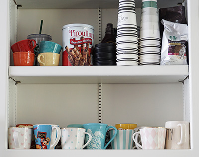 coffee bar accessories shelf